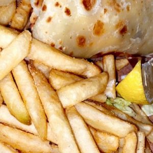 Malawax wrap with Fries